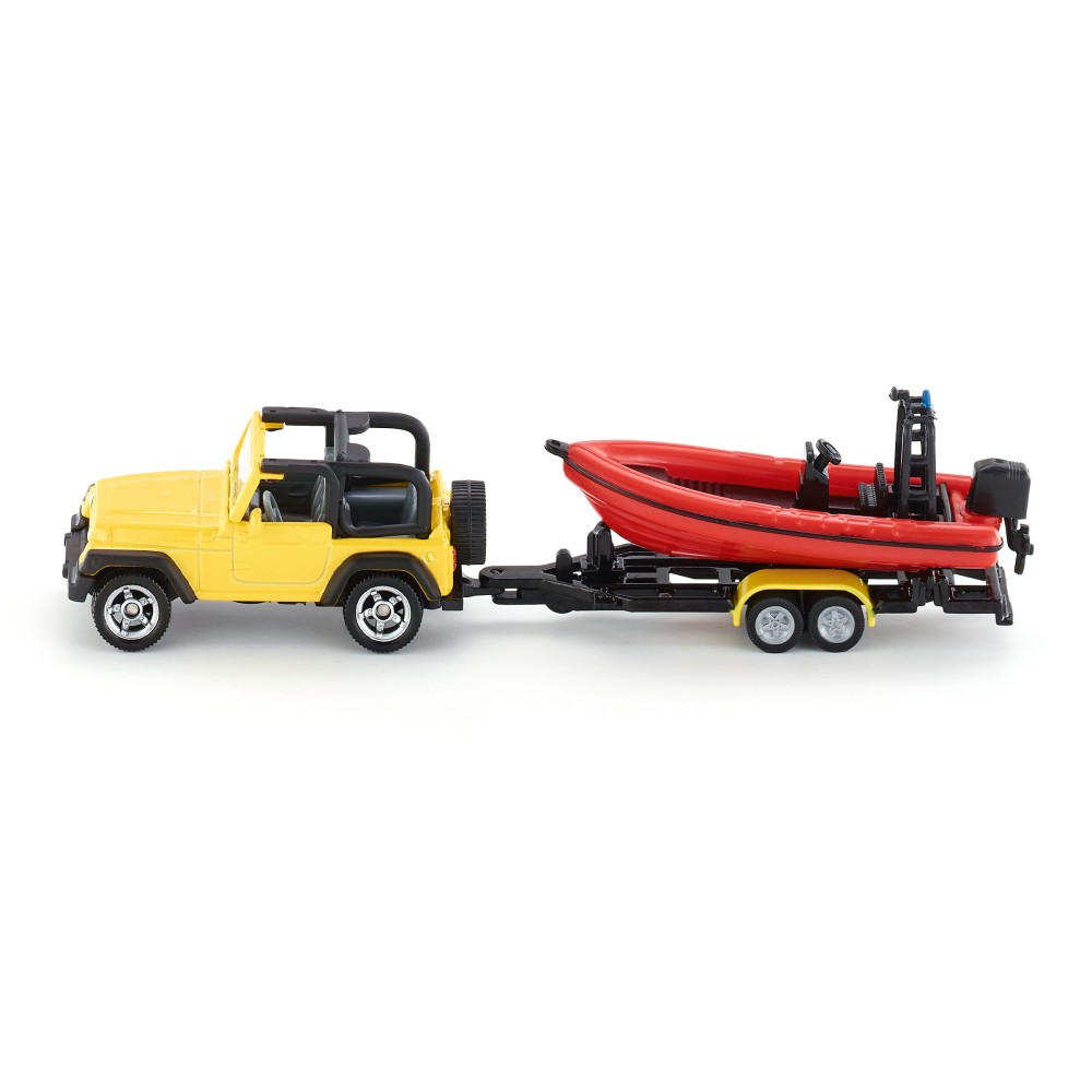 Siku 1658 - Jeep Wrangler with Boat - Scale 1:55