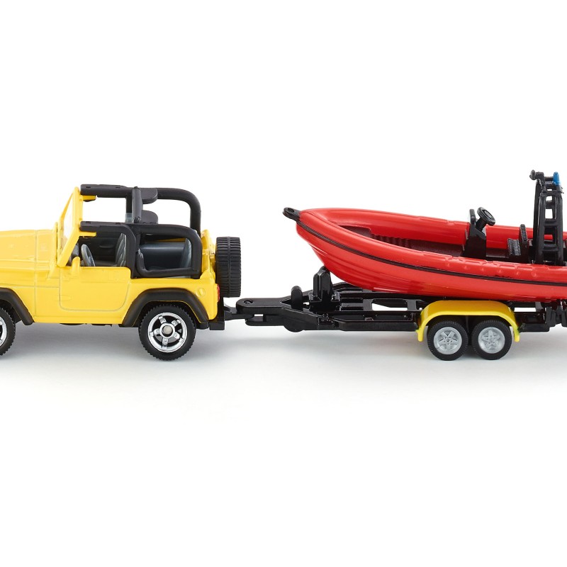 Siku 1658 - Jeep Wrangler with Boat - Scale 1:55