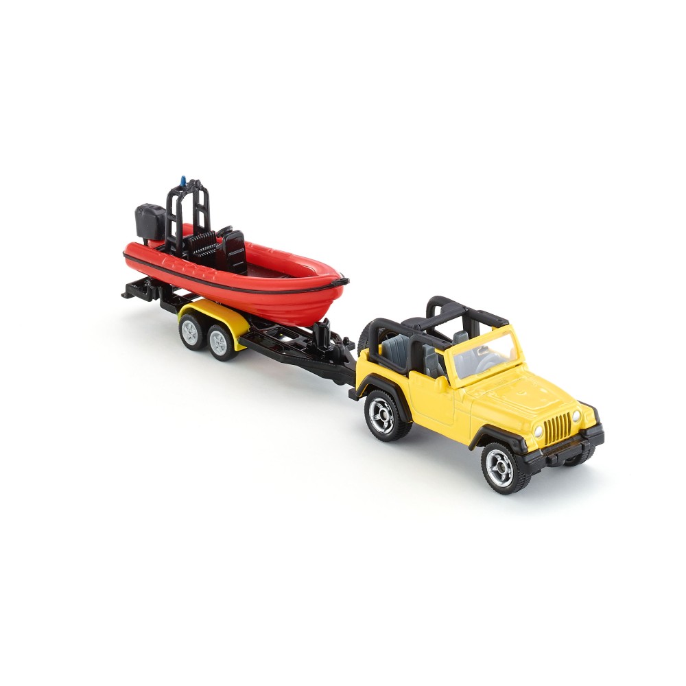 Siku 1658 - Jeep Wrangler with Boat - Scale 1:55