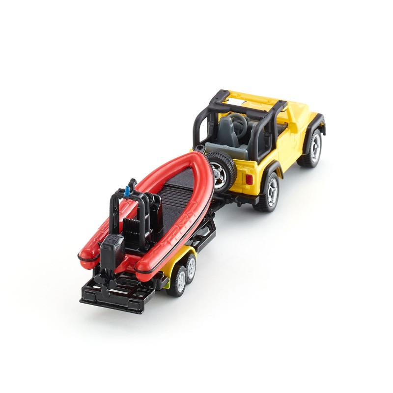 Siku 1658 - Jeep Wrangler with Boat - Scale 1:55