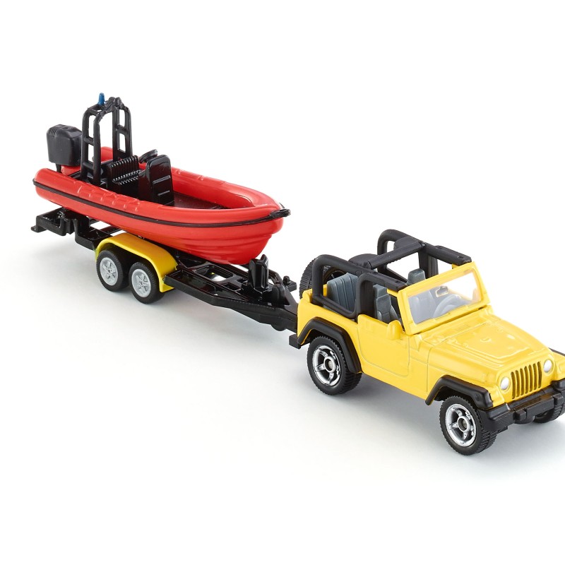 Siku 1658 - Jeep Wrangler with Boat - Scale 1:55