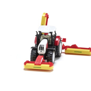 Siku 1672 - Steyr CVT 6210 Tractor with Pöttinger mower combination
