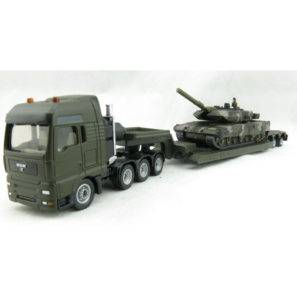 Siku 1872 - MAN Heavy Haulage Transporter Leopard 2 Tank - Scale 1:87