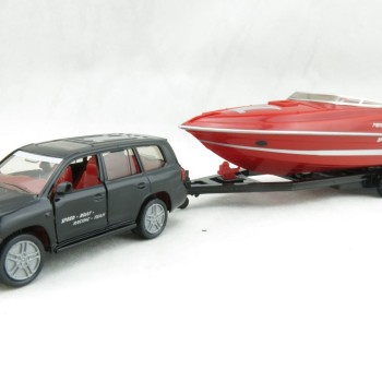 Siku 2543 -  Toyota Landcruiser with performance marine Motor boat - Scale 1:55
