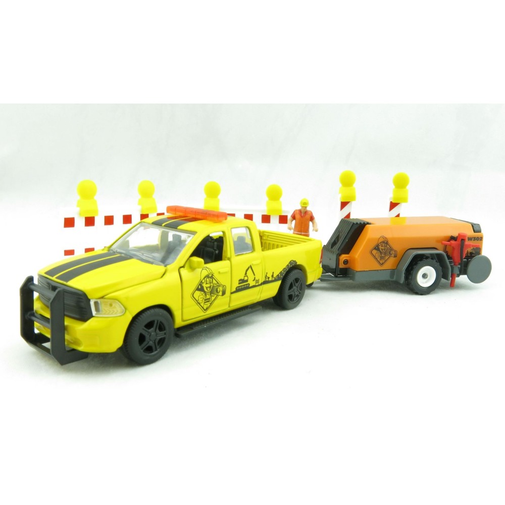 Siku 3505 - Dodge RAM 1500 with Compressor Trailer and Accessories - Scale 1:50