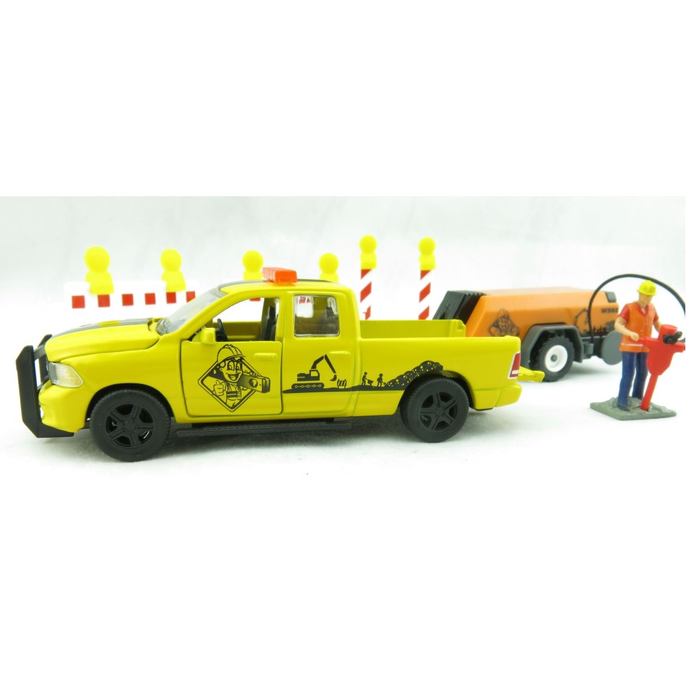Siku 3505 - Dodge RAM 1500 with Compressor Trailer and Accessories - Scale 1:50