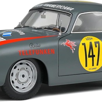 Solido S1802807 1954 Porsche 356 Pre-A No 147 Gray Carrera Panamericana Competition Series - Scale 1:18