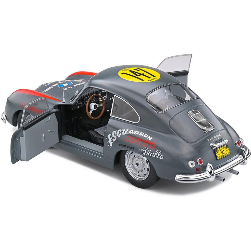 Solido S1802807 1954 Porsche 356 Pre-A No 147 Gray Carrera Panamericana Competition Series - Scale 1:18