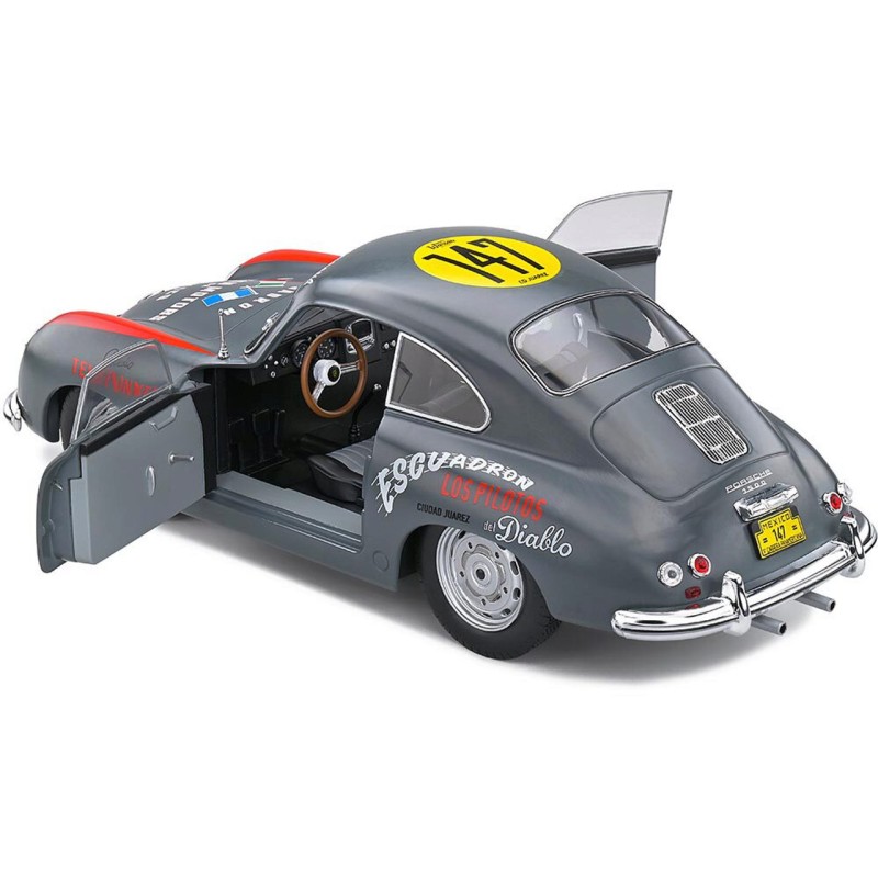 Solido S1802807 1954 Porsche 356 Pre-A No 147 Gray Carrera Panamericana Competition Series - Scale 1:18