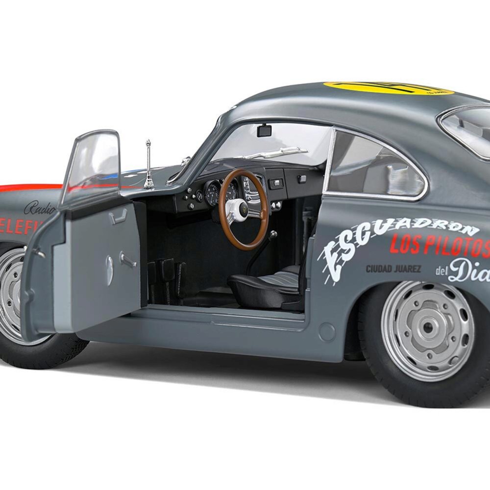 Solido S1802807 1954 Porsche 356 Pre-A No 147 Gray Carrera Panamericana Competition Series - Scale 1:18