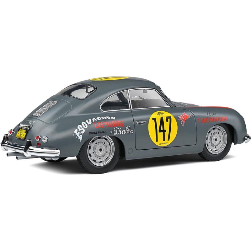 Solido S1802807 1954 Porsche 356 Pre-A No 147 Gray Carrera Panamericana Competition Series - Scale 1:18