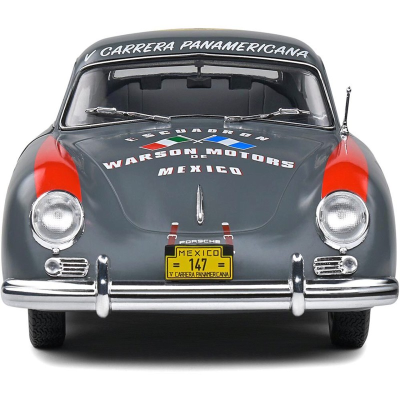 Solido S1802807 1954 Porsche 356 Pre-A No 147 Gray Carrera Panamericana Competition Series - Scale 1:18