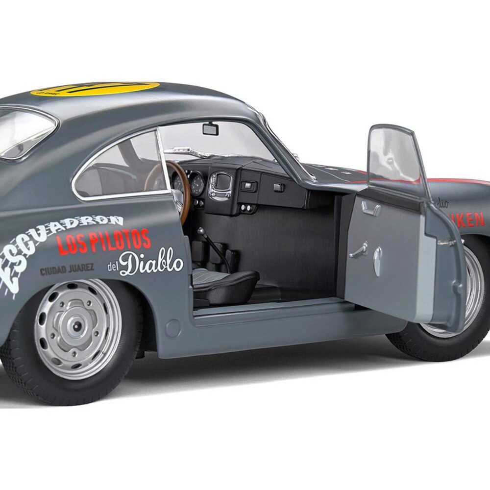 Solido S1802807 1954 Porsche 356 Pre-A No 147 Gray Carrera Panamericana Competition Series - Scale 1:18