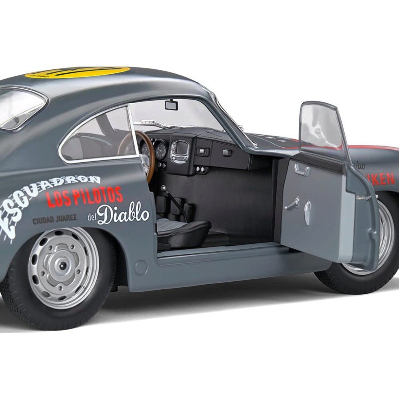 Solido S1802807 1954 Porsche 356 Pre-A No 147 Gray Carrera Panamericana Competition Series - Scale 1:18