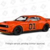 Solido S1805713 Dodge Challenger R/T Scat Pack Widebody  No 01 Hazzard Tribute 2023 - Scale 1:18