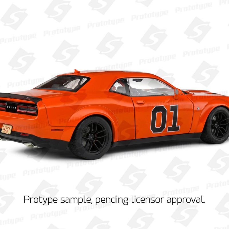Solido S1805713 Dodge Challenger R/T Scat Pack Widebody  No 01 Hazzard Tribute 2023 - Scale 1:18