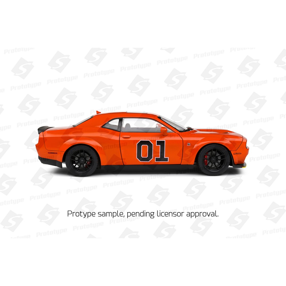 Solido S1805713 Dodge Challenger R/T Scat Pack Widebody  No 01 Hazzard Tribute 2023 - Scale 1:18