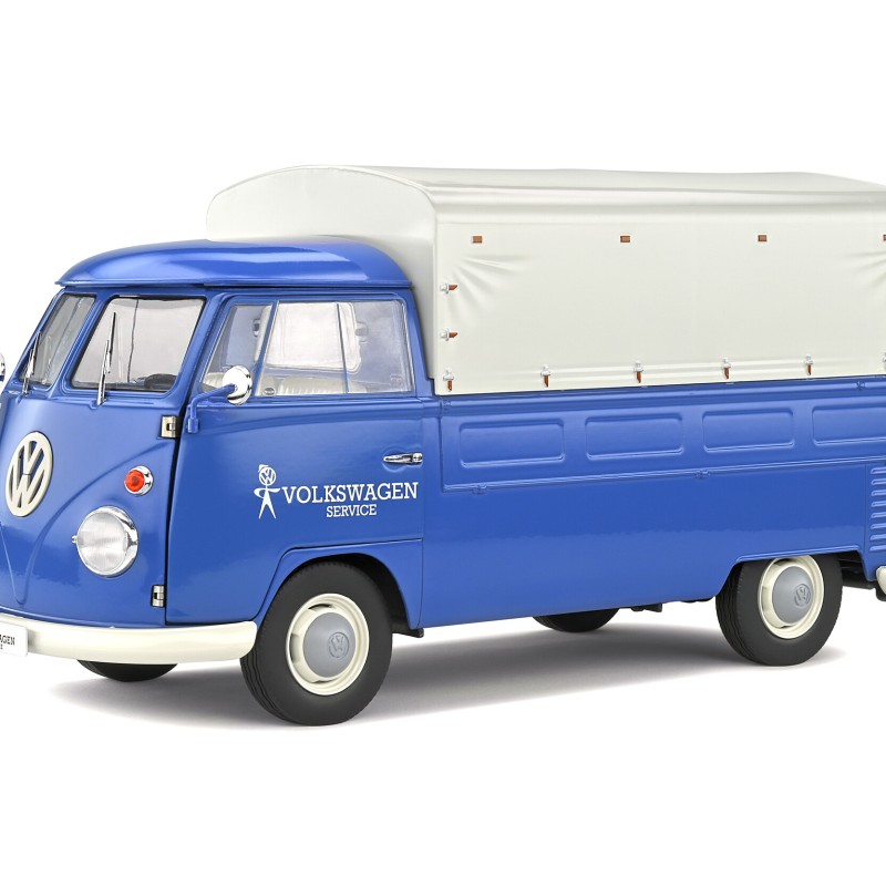 Solido S1806702 VW Volkswagen T1 Pick Up Combi Volkswagen Service 1950 Blue - Scale 1:18 