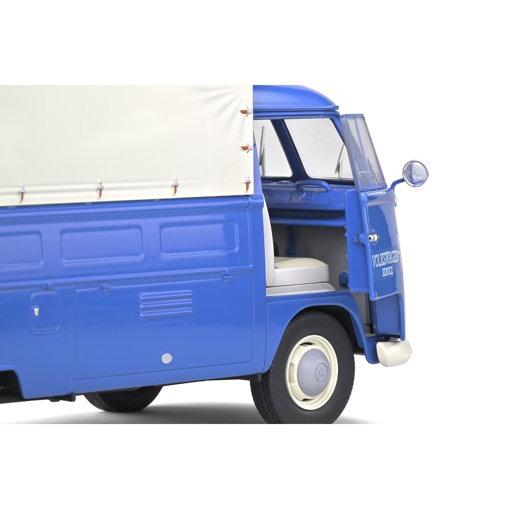 Solido S1806702 VW Volkswagen T1 Pick Up Combi Volkswagen Service 1950 Blue - Scale 1:18 