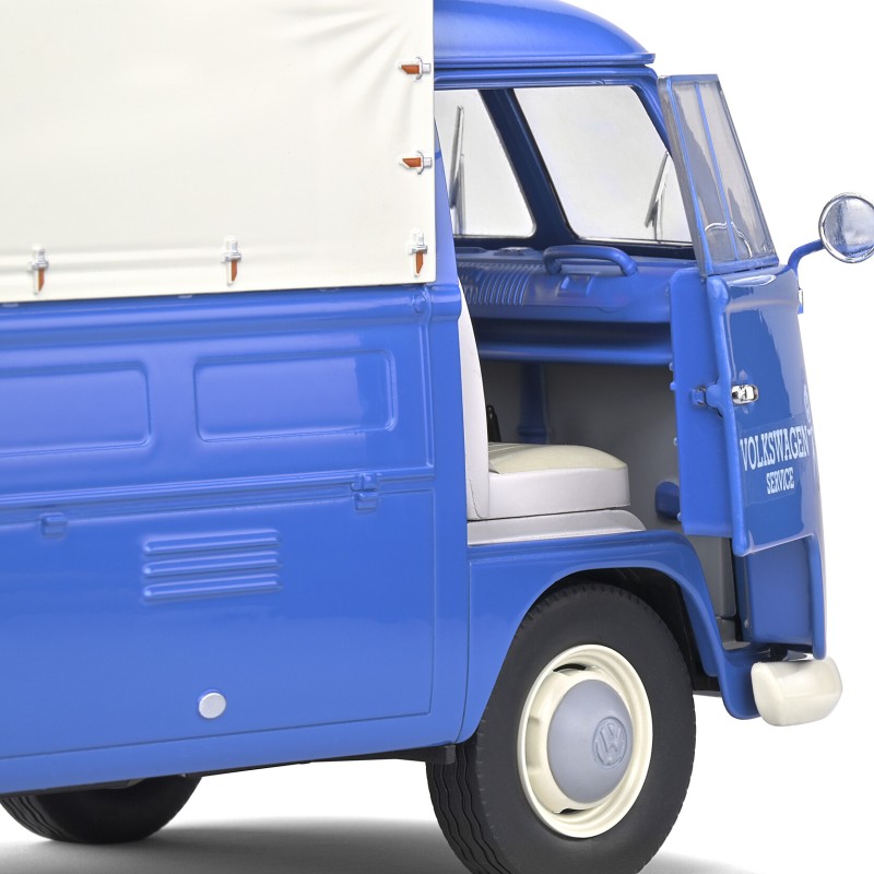 Solido S1806702 VW Volkswagen T1 Pick Up Combi Volkswagen Service 1950 Blue - Scale 1:18 