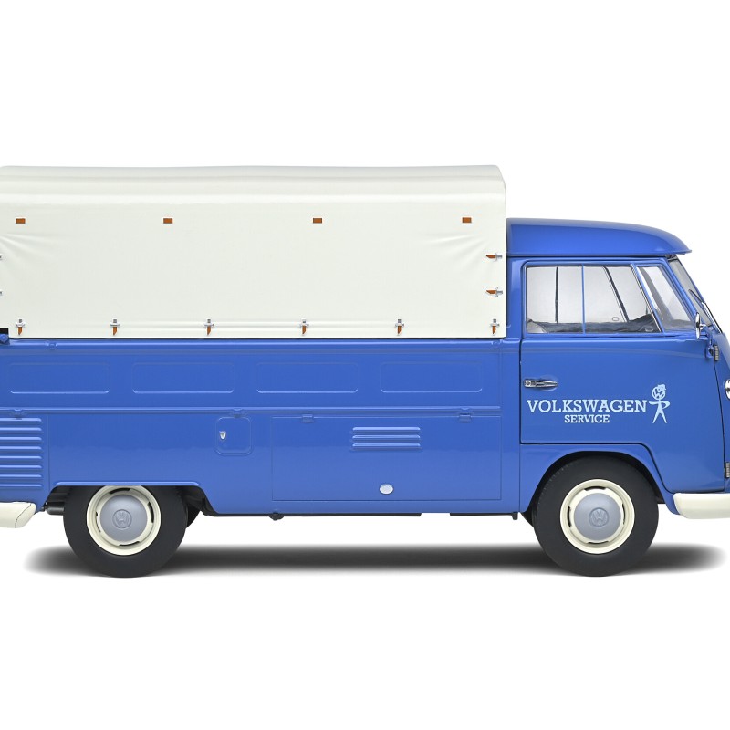 Solido S1806702 VW Volkswagen T1 Pick Up Combi Volkswagen Service 1950 Blue - Scale 1:18 