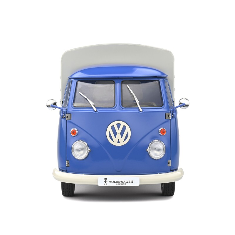 Solido S1806702 VW Volkswagen T1 Pick Up Combi Volkswagen Service 1950 Blue - Scale 1:18 