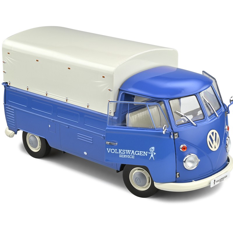 Solido S1806702 VW Volkswagen T1 Pick Up Combi Volkswagen Service 1950 Blue - Scale 1:18 