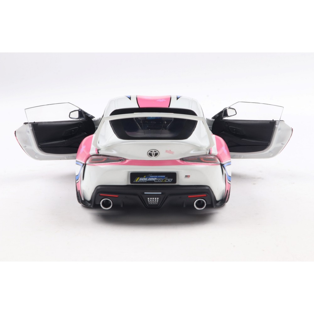 Solido S1809008 2024 Toyota GR Supra Solido Works Itasha White Pink - Scale 1:18