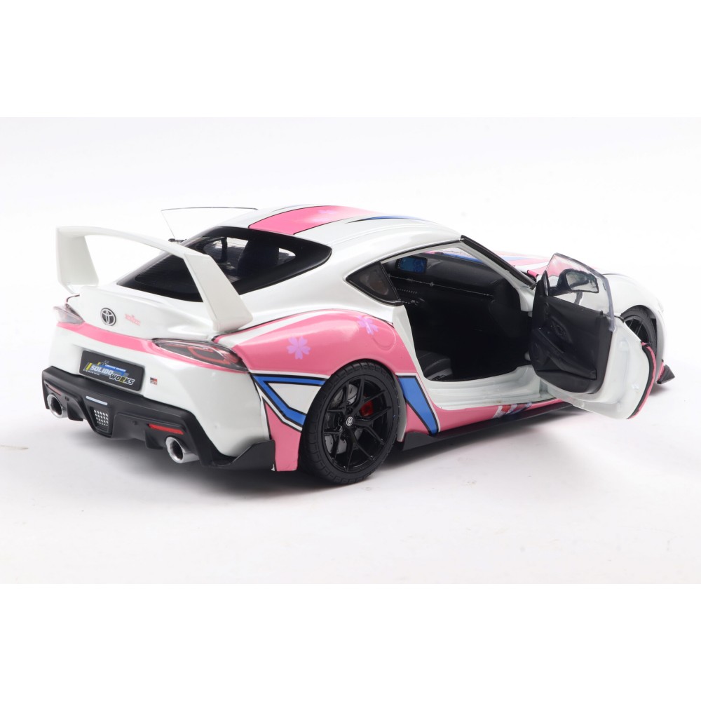 Solido S1809008 2024 Toyota GR Supra Solido Works Itasha White Pink - Scale 1:18