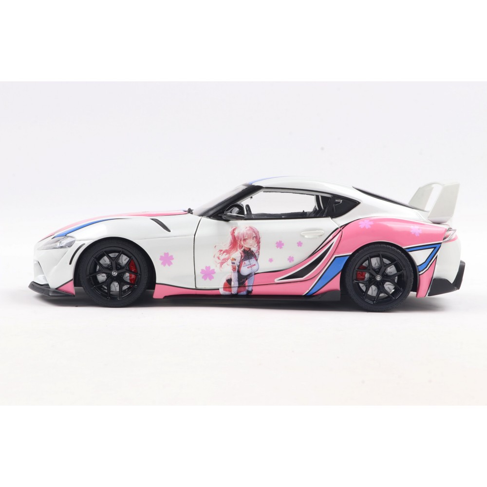 Solido S1809008 2024 Toyota GR Supra Solido Works Itasha White Pink - Scale 1:18