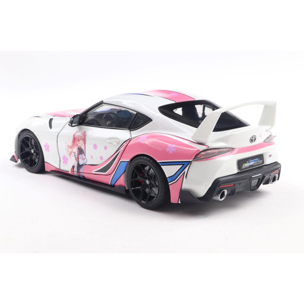 Solido S1809008 2024 Toyota GR Supra Solido Works Itasha White Pink - Scale 1:18