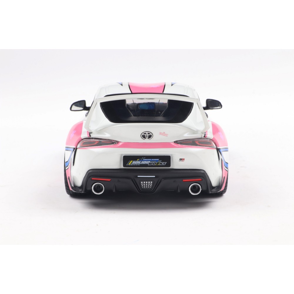 Solido S1809008 2024 Toyota GR Supra Solido Works Itasha White Pink - Scale 1:18