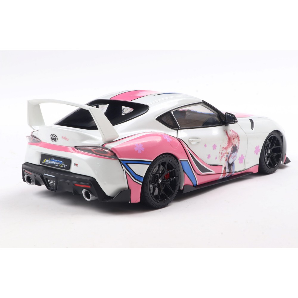 Solido S1809008 2024 Toyota GR Supra Solido Works Itasha White Pink - Scale 1:18