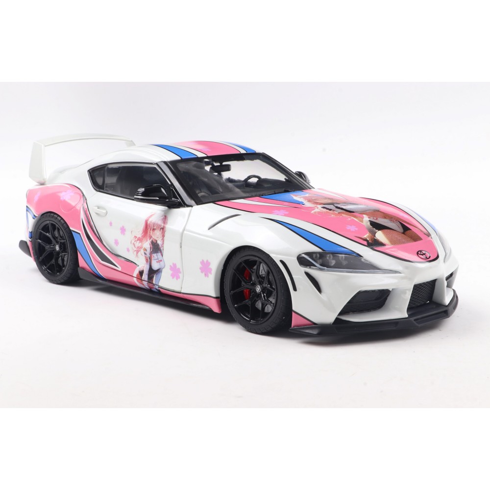 Solido S1809008 2024 Toyota GR Supra Solido Works Itasha White Pink - Scale 1:18