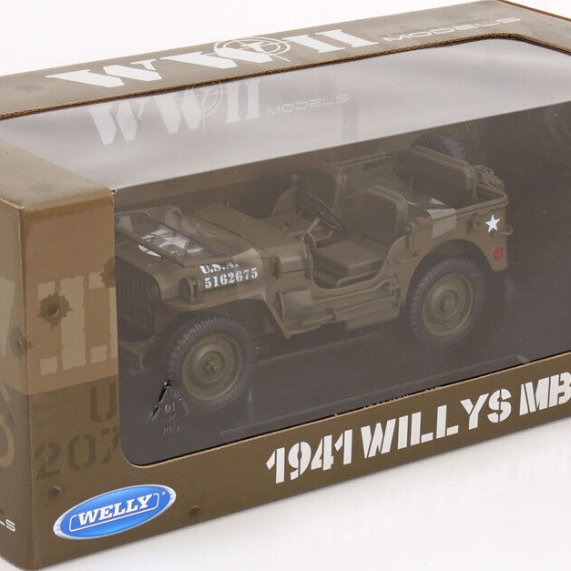 Welly 18055CGN  Jeep Willys US Army 1942 Olive Green Open - Scale 1:18 