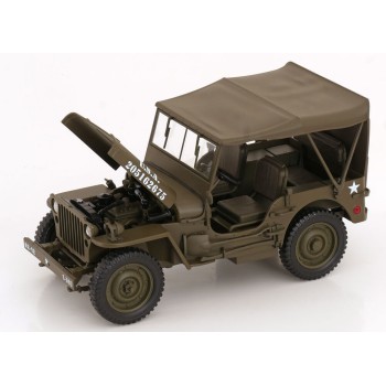 Welly 18055HGN Jeep Willys US Army 1942 Olive Green Closed Roof - Scale 1:18
