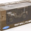 Welly 18055HGN Jeep Willys US Army 1942 Olive Green Closed Roof - Scale 1:18