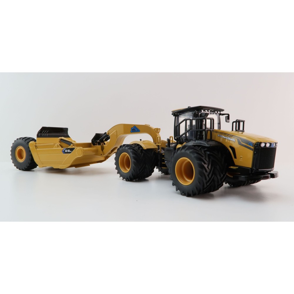 SpecCast Set - Mobile Track Solutions MTS 3630 Switchback Articulating 4WD Tractor & 33-38XL Towed Scraper - 1:50
