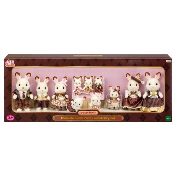 Sylvanian Families 5848 - Anniversary Set -  Chocolate Rabbit Family
