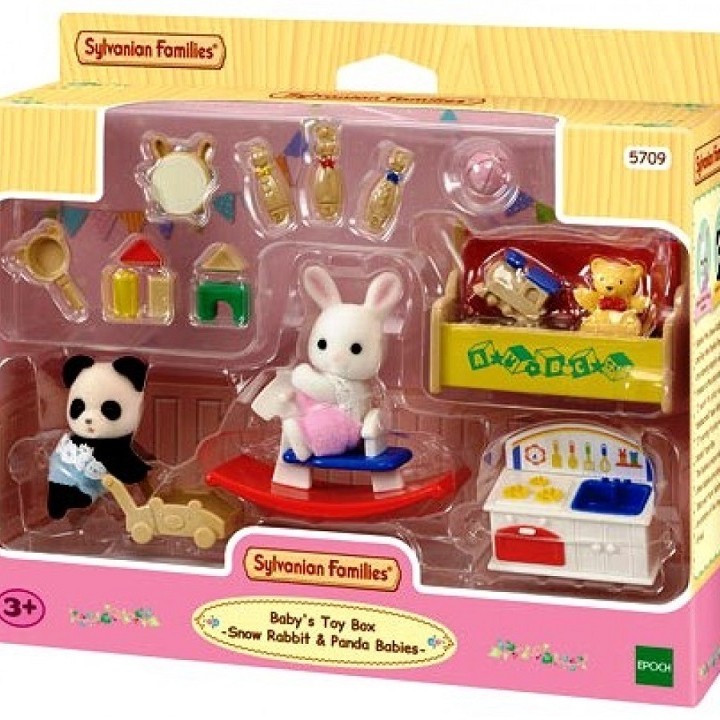 Sylvanian Families 5709 - Baby's Toy Box Snow Rabbit & Panda Babies