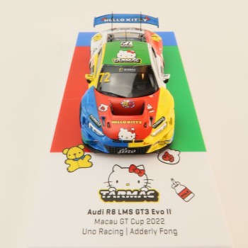 Tarmac Works T64-043-22MGP72 Audi R8 Lms GT3 Evo II Macau Gt Cup 2022 Hello Kitty - Scale 1:64