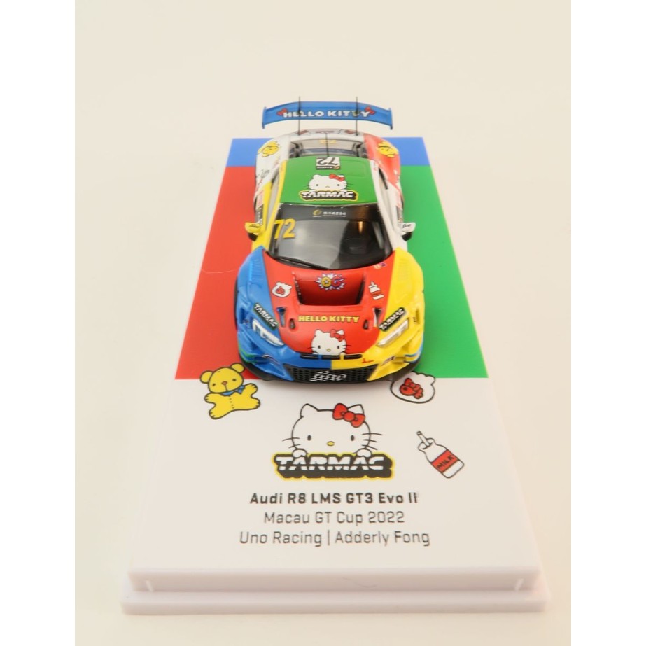 Tarmac Works T64-043-22MGP72 Audi R8 Lms GT3 Evo II Macau Gt Cup 2022 Hello Kitty - Scale 1:64