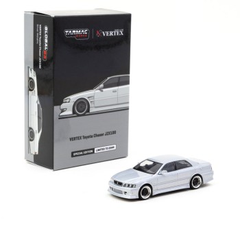 Tarmac Works VERTEX Toyota Chaser JZX100 Silver Metallic - HK Toy Car Salon 2022 Special Edition - Scale 1:64