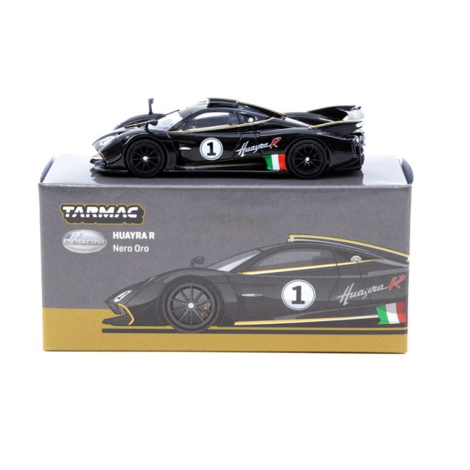 Tarmac Works T64G-TL035-BK Pagani Huayra R - Nero Oro - Scale 1:64