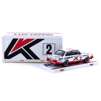 Tarmac Works Volvo 240 Turbo Macau Guia Race 1986 Winner Johnny Cecotto with Container - Scale 1:64