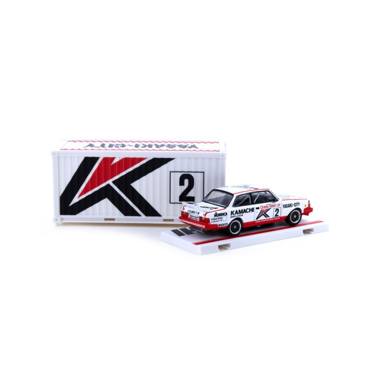Tarmac Works Volvo 240 Turbo Macau Guia Race 1986 Winner Johnny Cecotto with Container - Scale 1:64