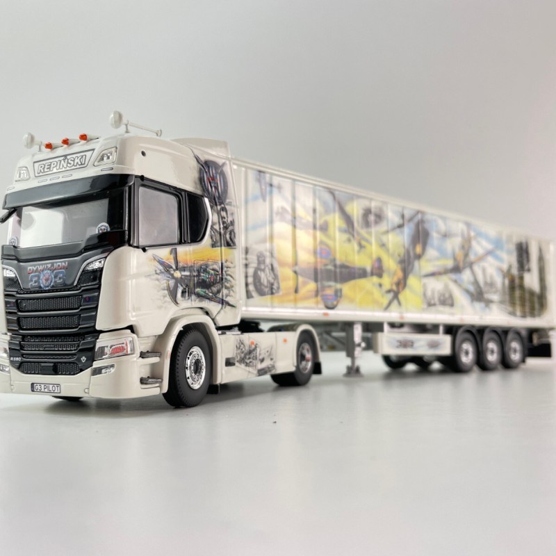 Tekno 85928 - Scania Next Gen R590 4x2 Truck with Walking Floor Trailer - Repinski Polish Squadron - Scale 1:50