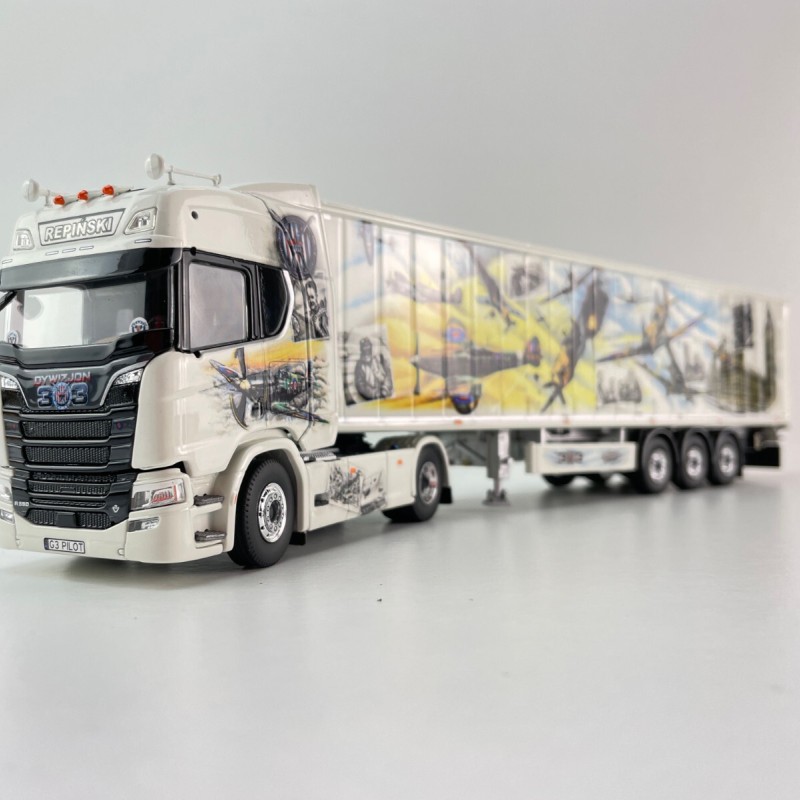 Tekno 85928 - Scania Next Gen R590 4x2 Truck with Walking Floor Trailer - Repinski Polish Squadron - Scale 1:50