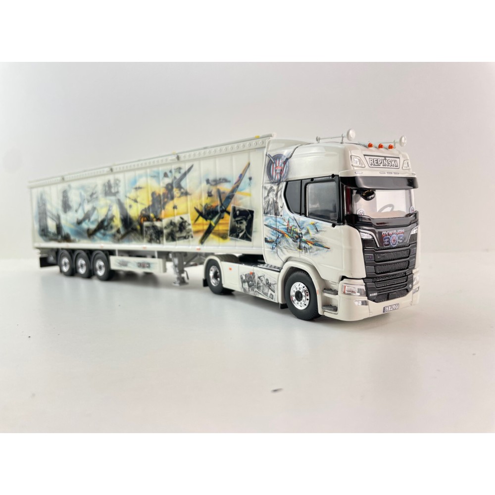 Tekno 85928 - Scania Next Gen R590 4x2 Truck with Walking Floor Trailer - Repinski Polish Squadron - Scale 1:50