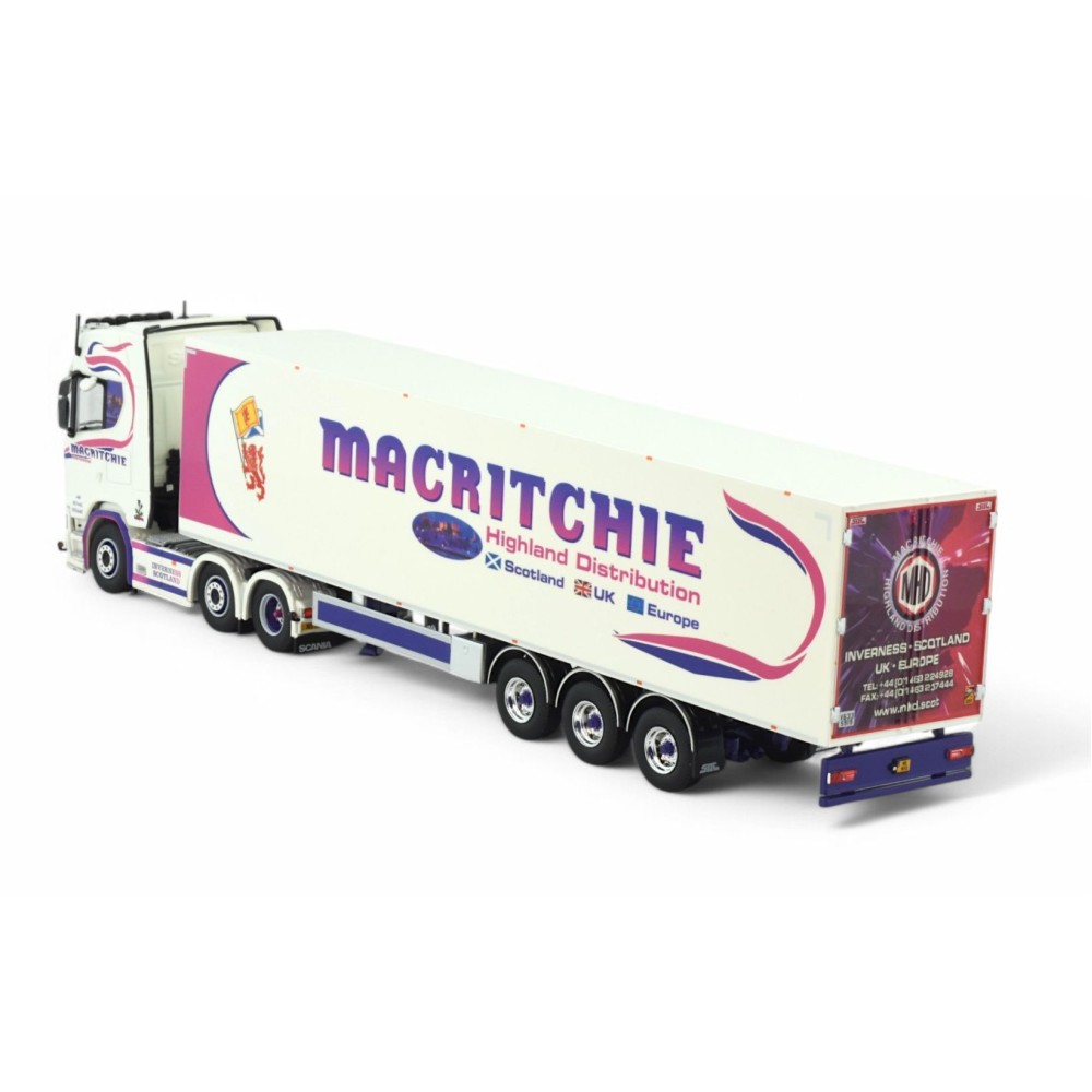Tekno 86024 - Scania Next Gen RHD 6x2 Truck with 3 axle Box Trailer - Macritchie Scotland - Scale 1:50